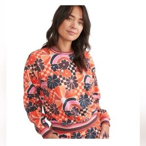 Marine Layer Amelia Sweatshirt in Groovy print size XL